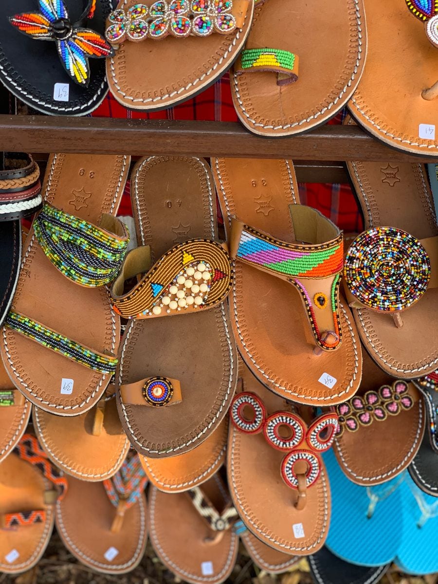 Handmade Maasai leather sandals