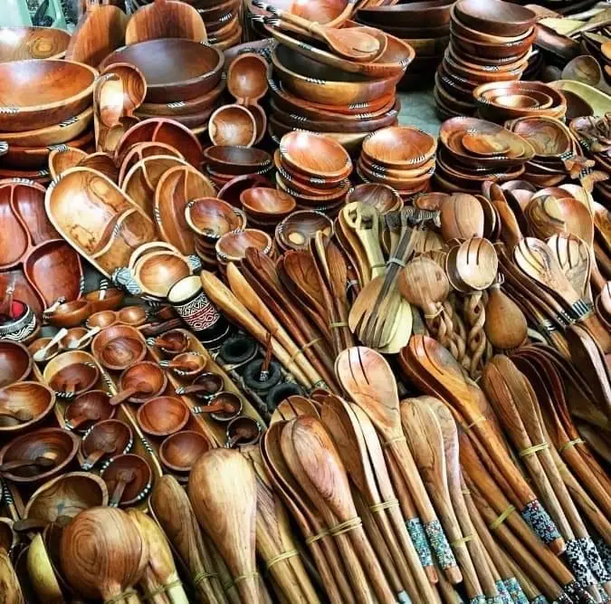 Assorted handmade Kenyan wood carvings