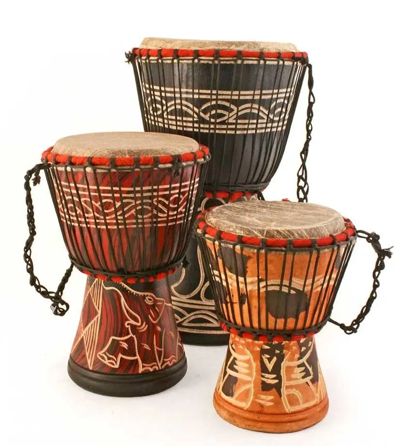 Set of three Swahili hand drums